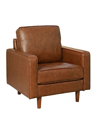 Abbyson Living 81" Mid-Century Leather Armchair