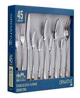 Ornative Noa Mirror 45 Piece Flatware Set, Service for 8