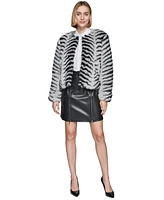 Karl Lagerfeld Paris Women's Faux-Fur Cropped Jacket