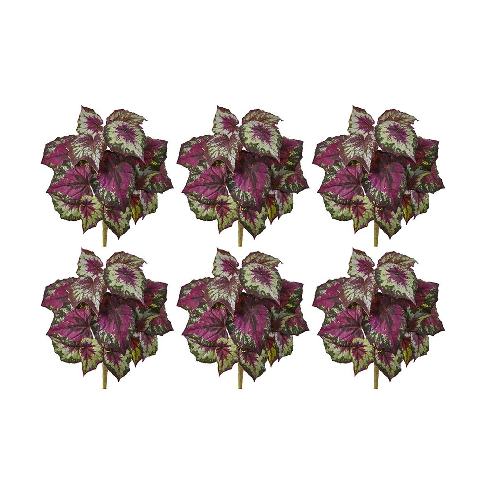 Slickblue Wax Begonia Bush for Bright and Lush Indoor Decor (Set of 6)
