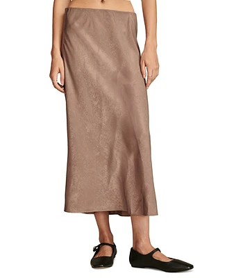 Lucky Brand Women's Satin Silky Midi Slip Skirt