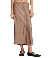 Lucky Brand Women's Satin Silky Midi Slip Skirt