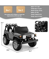 Sugift 12V 2-Seat Licensed Kids Ride On Toyota FJ40 Car with 2.4G Remote Control