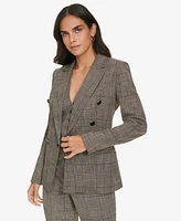 Calvin Klein Women's Double-Breasted Houndstooth Blazer