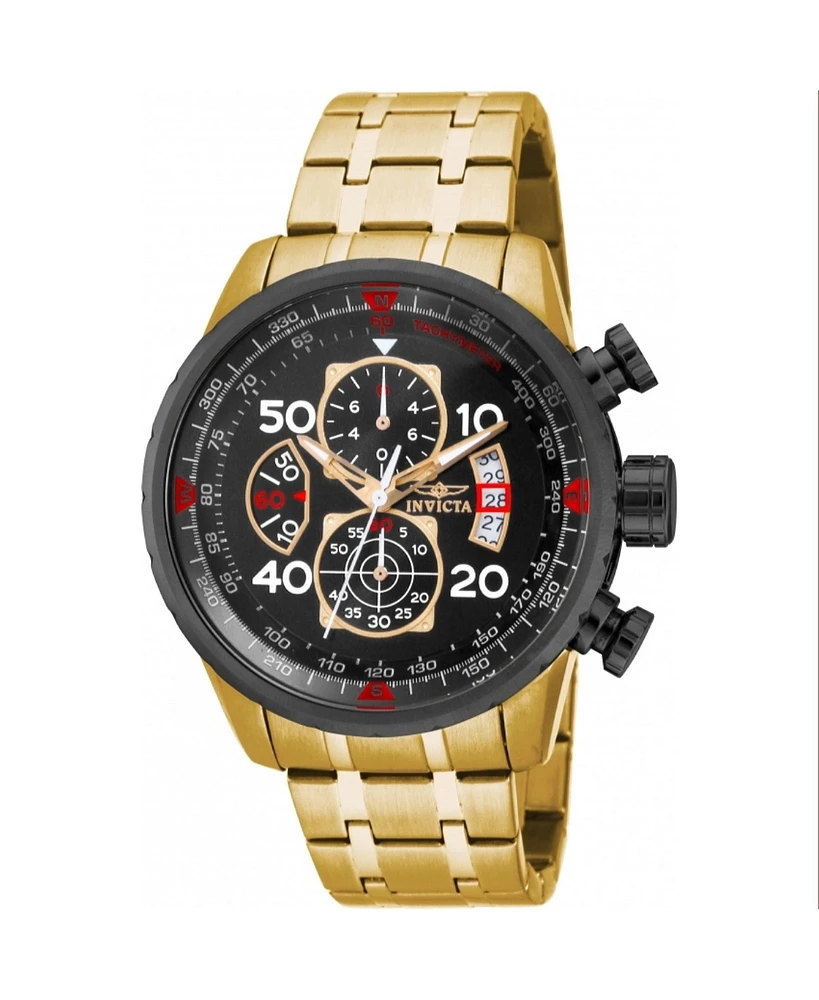 Invicta Men's Aviator Quartz Chronograph Black Dial Watch