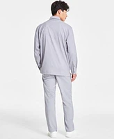 Alfani Mens Mercerized Cotton Short Sleeve Crewneck T Shirt Clean One Pocket Heathered Shirt Jacket Clean Heathered Pants Created For Macys