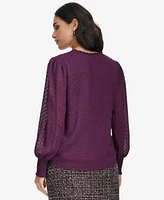 Calvin Klein Women's Clip-Dot Long-Sleeve Blouse