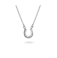 Bling Jewelry Petite Pave Cubic Zirconia Cz Equestrian Good Luck Charm Horseshoe Necklace Pendant Western Jewelry For Women Teens Graduation Gift .925