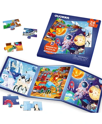Quokka 20/24/36 Pcs Travel Magnetic Puzzles for Toddlers 3-5