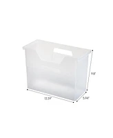 Iris Usa Portable Desktop File Box with Open Lid, Pack, Side Handles, Hanging File Folders, Tabs & Inserts, Letter Size, Magazines