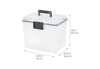 Iris 4 Pack Portable Letter File Box, Clear