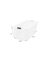 Iris 4 Pack 91qt Large Clear View Plastic Storage Bin with Lid and Secure Latching Buckles