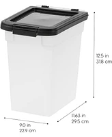 Iris Usa 10 Lbs / 12.75 Qt Airtight Dog Food Storage Container, 2 Pack, for Dog Cat Bird and Other Pet Food Storage Bin, Keep Fresh, Translucent Body,