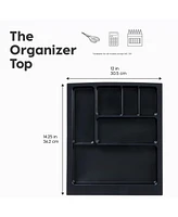 Iris 4-Drawer Storage Cart with Organizer Top, Black