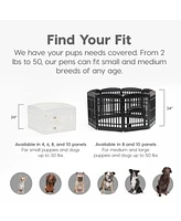 Iris Usa 24" Exercise 10-Panel Pet Playpen with Door, Small Medium Dogs, Keep Pets Secure, Easy Assembly & Storing, Fold It Down, Customizable, Black