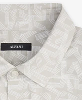 Alfani Men's Distressed Geometric Print Short-Sleeve Button-Down Shirt, Created for Macy's