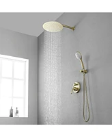 Boyel Living 5-Spray Patterns with 2.35 Gpm 12 in. Wall Mount Dual Shower Heads Valve Included