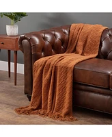 Chanasya Premium Rust Brown Throw Blanket With Tassels