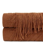 Chanasya Premium Rust Brown Throw Blanket With Tassels