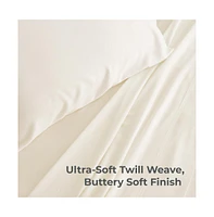 Cariloha Classic 4-Piece Twill Sheet Set | | Cal King | Viscose Material |Extra soft, Cooling for Hot Sleepers