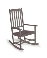 Jonathan Y Seagrove Farmhouse Classic Slat-Back 350-lbs Support Acacia Wood Outdoor Rocking Chair