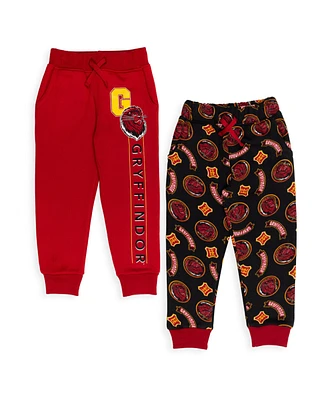 Harry Potter Toddler Boys Gryffindor Slytherin Hufflepuff Ravenclaw Fleece 2 Pack Jogger Pants to