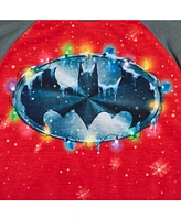 Dc Comics Boys Justice League Superman Batman Christmas Pullover Pajama Shirt and Pants Sleep Set