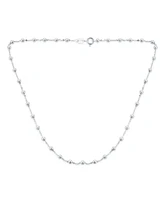 Bling Jewelry Traditional Dainty .925 Sterling Silver Petite 3,Mm Round Bead Station Ball Necklace For Women Teens Shinny Polished Inch