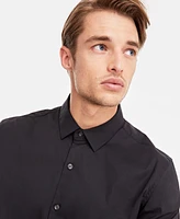 Alfani Men's Modern Classic-Fit Stretch Solid Button-Down Shirt, Created for Macy's