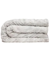Chanasya Premium Wolf Faux Fur Throw Blanket - Soft, Fuzzy Sherpa & Minky For Bed or Couch 50" x 65” Dark Rose
