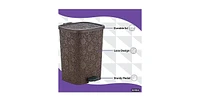 Superio Mini 1.5 Gallon Step On Trash Can with Lid Lace Design