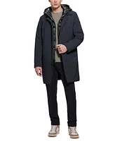 Guess Men's Colin Raincoat with Removable Nylon Hooded Inset