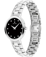 Movado Women's Faceto Swiss Quartz Stainless Steel Diamond Accent Watch 28mm - Silver