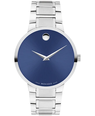 Movado Men's Portfolio Swiss Quartz Stainless Steel Watch 40MM - Silver