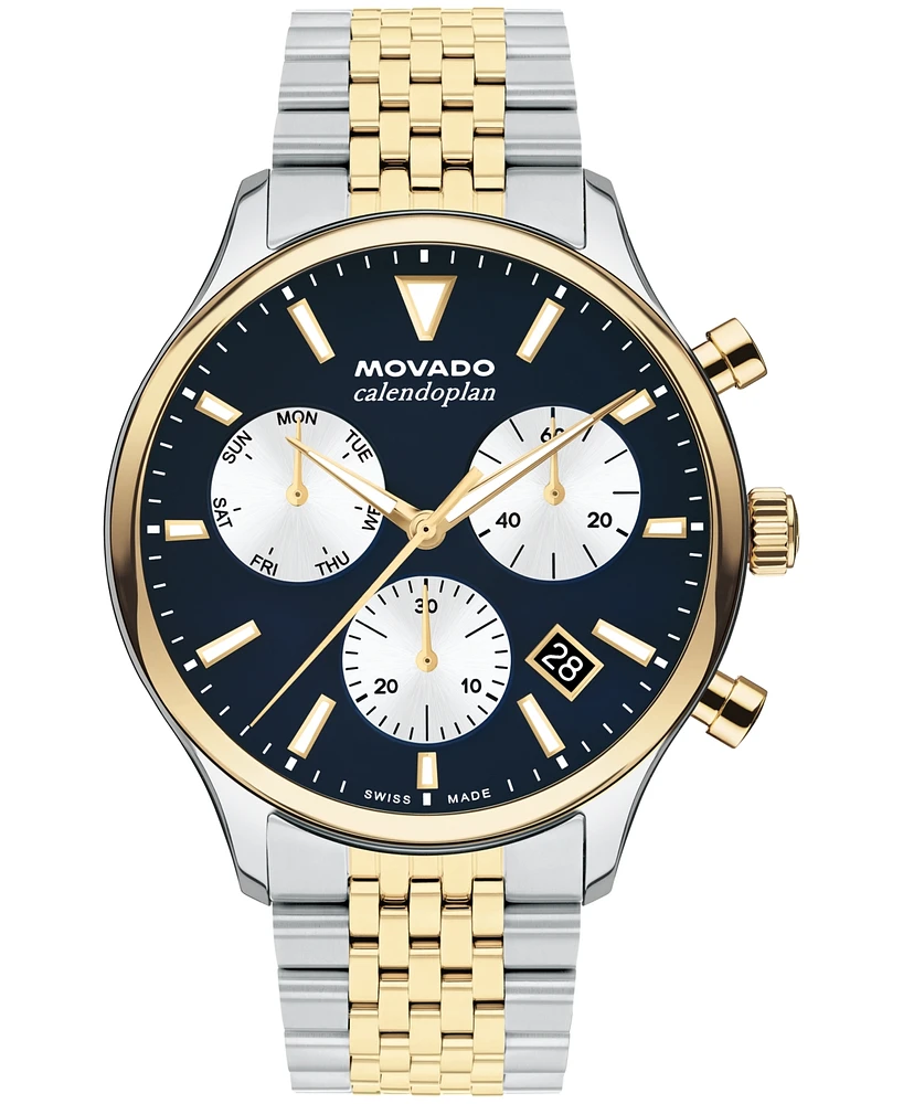 Movado Men's Calendoplan Swiss Quartz Chrono Two-Tone Stainless Steel Watch 43MM - Two