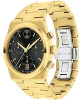 Movado Men's Bold Quest Swiss Quartz Chrono Ionic Plated Light Gold Steel Watch 42mm - Gold