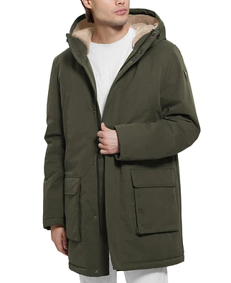 Guess Men's Lawrence Sherpa Lined Three Quarter Parka Coat