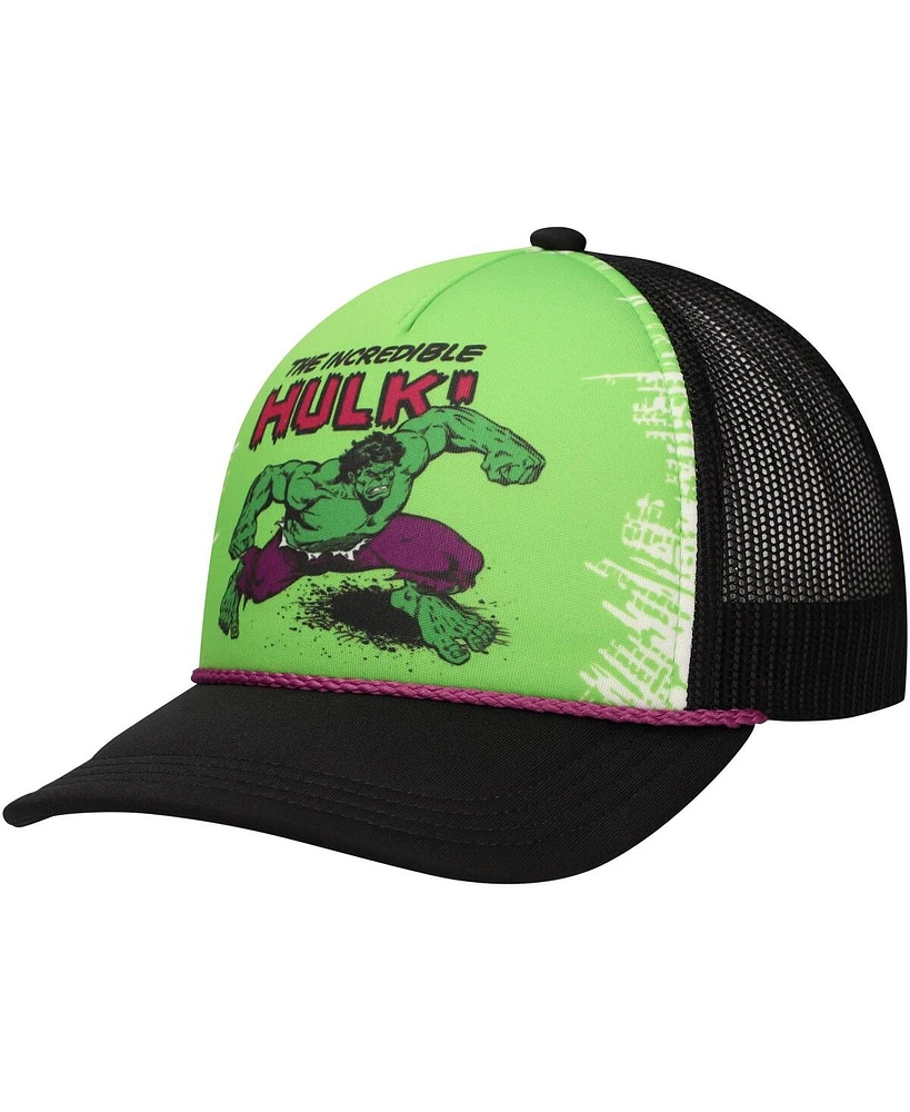 Lids Big Boys and Girls Green/Black Hulk Foam Trucker Adjustable Hat