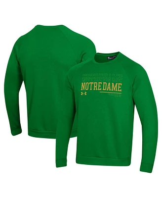 Under Armour Men's Green Notre Dame Fighting Irish 2024/25 Sideline Wordmark Rival Raglan Pullover Sweatshirt