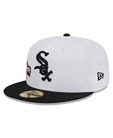 New Era Men's White/Black Chicago White Sox Major Sidepatch 59FIFTY Fitted Hat