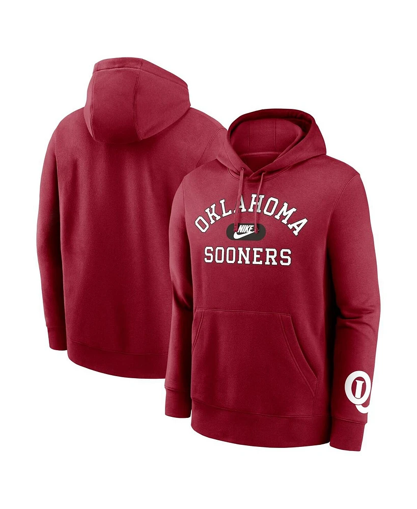 Nike Men's Crimson Oklahoma Sooners Legacy Foundational Two-Hit Club Performance Pullover Hoodie