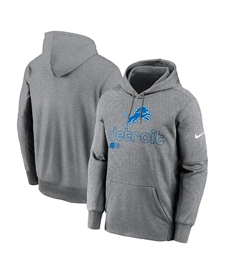 Nike Men's Heather Gray Detroit Lions Performance Pullover Hoodie