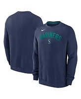 Nike Men's Navy Seattle Mariners Classic Fleece Performance Pullover Sweatshirt