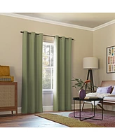 Collections Etc Greenwich Woven Energy-Saving Blackout Panels