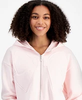 Self Esteem Women's Cropped Bow-Embroidered Hoodie