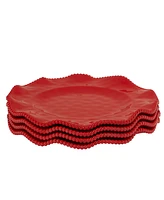 Certified International Perlette Red Dinner Plates, Set of 4