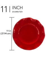 Certified International Perlette Red Dinner Plates, Set of 4
