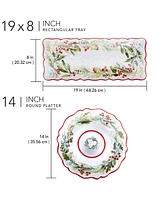 Certified International Christmas Gatherings 2-Pc. Melamine Appetizer Set