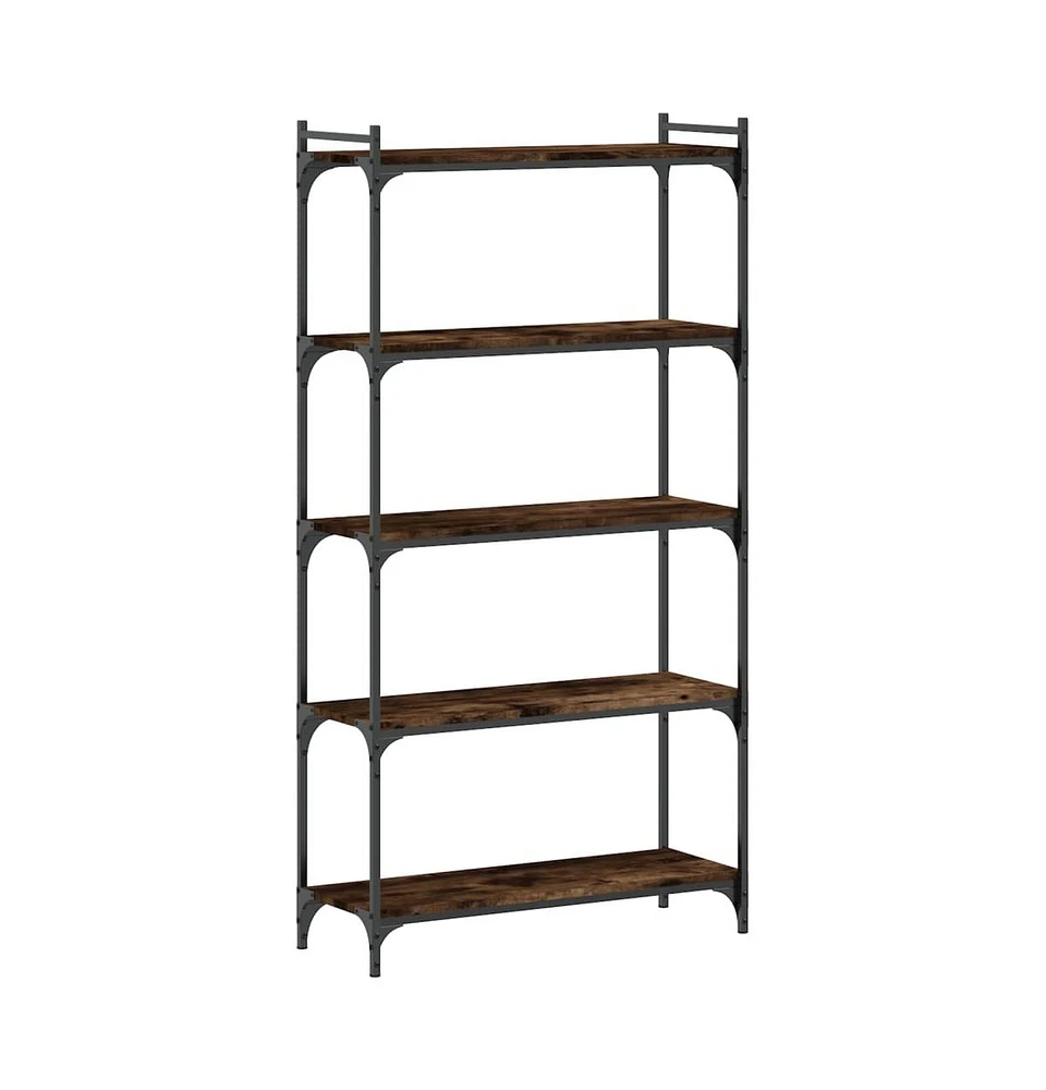 vidaXL Bookcase 5-Tier Smoked Oak 31.5"x11.8"x60.6" Engineered Wood