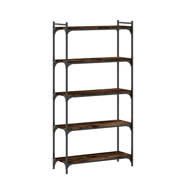 vidaXL Bookcase 5-Tier Smoked Oak 31.5"x11.8"x60.6" Engineered Wood